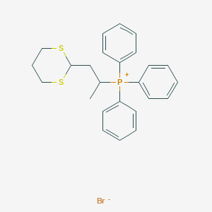 molecular formula C25H28BrPS2 B14452939 [1-(1,3-Dithian-2-yl)propan-2-yl](triphenyl)phosphanium bromide CAS No. 72641-24-8