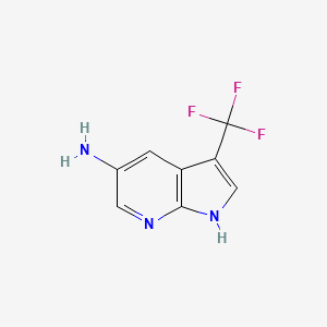 molecular formula C8H6F3N3 B1445299 3-(三氟甲基)-1H-吡咯并[2,3-B]吡啶-5-胺 CAS No. 1186501-73-4