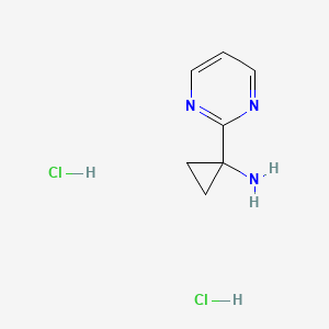 molecular formula C7H11Cl2N3 B1445300 1-(Pyrimidin-2-yl)cyclopropan-1-amine dihydrochloride CAS No. 1159734-42-5