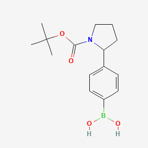 molecular formula C15H22BNO4 B1445324 4-(1-Boc-pyrrolidin-2-yl)benzeneboronic acid CAS No. 1027103-15-6