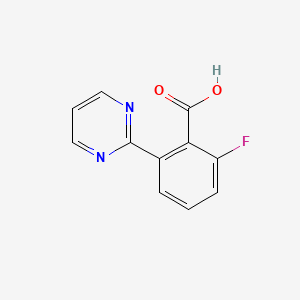 molecular formula C11H7FN2O2 B1445328 2-Fluoro-6-(pyrimidin-2-yl)benzoic acid CAS No. 1293284-60-2