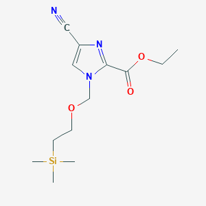 molecular formula C13H21N3O3Si B1445329 4-氰基-1-((2-(三甲基甲硅烷基)乙氧基)-甲基)-1H-咪唑-2-羧酸乙酯 CAS No. 854044-52-3