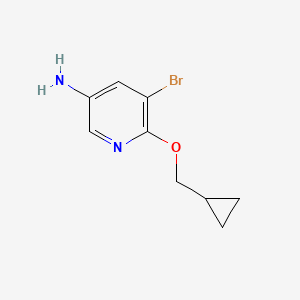 molecular formula C9H11BrN2O B1445331 5-Bromo-6-(cyclopropylmethoxy)pyridin-3-amine CAS No. 1372606-87-5