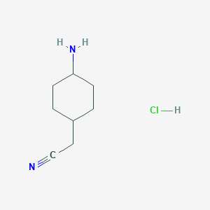 molecular formula C8H15ClN2 B1445332 2-(trans-4-Aminocyclohexyl)acetonitrile Hydrochloride CAS No. 1313279-48-9