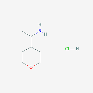 molecular formula C7H16ClNO B1445343 1-(Tetrahydro-2H-pyran-4-yl)ethanamine hydrochloride CAS No. 1363404-80-1