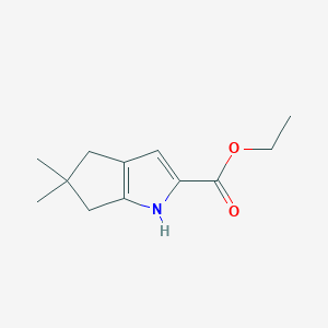 molecular formula C12H17NO2 B1445346 5,5-二甲基-1,4,5,6-四氢环戊[b]吡咯-2-羧酸乙酯 CAS No. 1346674-20-1