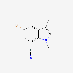 molecular formula C11H9BrN2 B1445354 5-bromo-1,3-dimethyl-1H-indole-7-carbonitrile CAS No. 1221448-62-9