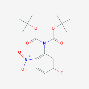 molecular formula C16H21FN2O6 B1445363 N,N-双Boc-5-氟-2-硝基苯胺 CAS No. 1352302-86-3