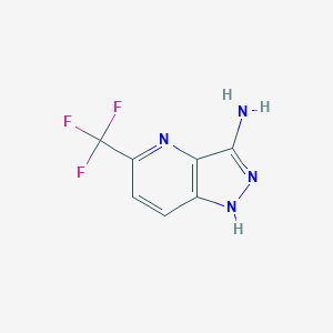 molecular formula C7H5F3N4 B1445368 5-(三氟甲基)-1H-吡唑并[4,3-b]吡啶-3-胺 CAS No. 1351989-85-9