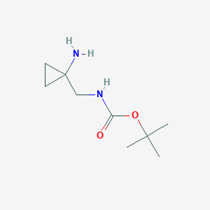 molecular formula C9H18N2O2 B1445377 叔丁基((1-氨基环丙基)甲基)氨基甲酸酯 CAS No. 934481-48-8
