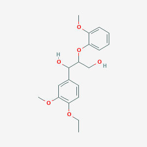 molecular formula C19H24O6 B14453829 1-(4-Ethoxy-3-methoxyphenyl)-2-(2-methoxyphenoxy)propane-1,3-diol CAS No. 73851-59-9