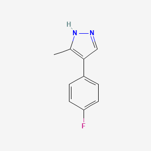 molecular formula C10H9FN2 B1445393 4-(4-氟苯基)-3-甲基-1H-吡唑 CAS No. 1604818-65-6