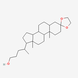 molecular formula C26H44O3 B14454023 4-(10,13-Dimethylhexadecahydrospiro[cyclopenta[a]phenanthrene-3,2'-[1,3]dioxolan]-17-yl)pentan-1-ol CAS No. 76571-71-6