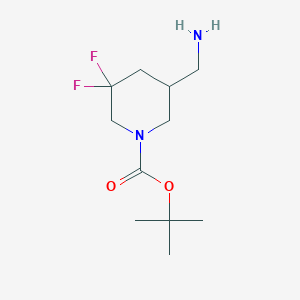 molecular formula C11H20F2N2O2 B1445403 叔丁基 5-(氨基甲基)-3,3-二氟哌啶-1-甲酸酯 CAS No. 1373502-92-1