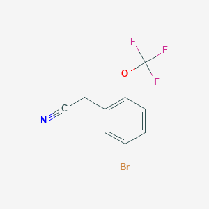 molecular formula C9H5BrF3NO B1445407 2-[5-Bromo-2-(trifluoromethoxy)phenyl]acetonitrile CAS No. 1381944-30-4