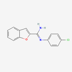 molecular formula C15H11ClN2O B14454132 2-Benzofurancarboximidamide, N-(4-chlorophenyl)- CAS No. 72583-94-9