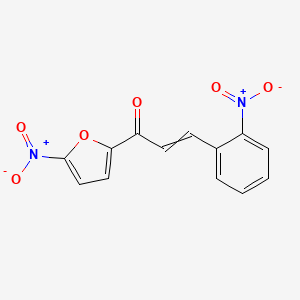 molecular formula C13H8N2O6 B14454164 2-Propen-1-one, 1-(5-nitro-2-furanyl)-3-(2-nitrophenyl)- CAS No. 77604-94-5