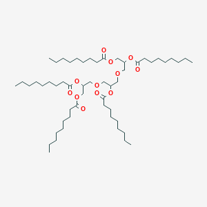 molecular formula C54H100O12 B14454229 [3-[3-[2,3-Di(nonanoyloxy)propoxy]-2-nonanoyloxypropoxy]-2-nonanoyloxypropyl] nonanoate CAS No. 72347-87-6