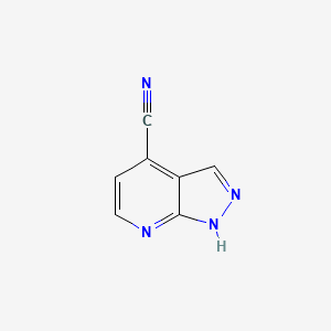 molecular formula C7H4N4 B1445428 4-cianopiridina-1H-pirazolo[3,4-b]piridina CAS No. 1378652-03-9