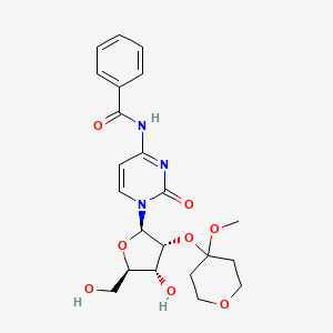 molecular formula C22H27N3O8 B14454283 N-Benzoyl-2'-O-(4-methoxyoxan-4-yl)cytidine CAS No. 77451-35-5