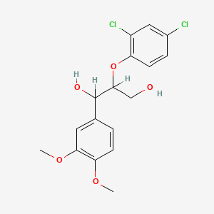 molecular formula C17H18Cl2O5 B14454553 2-(2,4-Dichlorophenoxy)-1-(3,4-dimethoxyphenyl)propane-1,3-diol CAS No. 75217-44-6