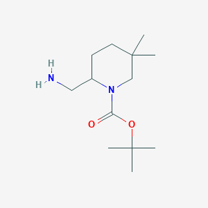 molecular formula C13H26N2O2 B1445459 叔丁基 2-(氨基甲基)-5,5-二甲基哌啶-1-羧酸酯 CAS No. 676355-86-5