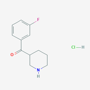 molecular formula C12H15ClFNO B1445464 3-[(3-氟苯基)羰基]哌啶盐酸盐 CAS No. 852212-51-2