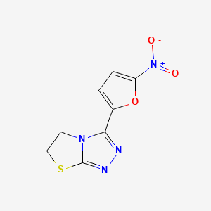 molecular formula C8H6N4O3S B14454659 Thiazolo(2,3-c)-1,2,4-triazole, 5,6-dihydro-3-(5-nitro-2-furanyl)- CAS No. 78205-33-1