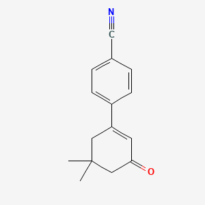 molecular formula C15H15NO B14454661 5,5-Dimethyl-3-(4-cyanophenyl)cyclohex-2-en-1-one CAS No. 72036-56-7