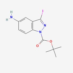 molecular formula C12H14IN3O2 B1445471 5-氨基-3-碘-1H-吲唑-1-羧酸叔丁酯 CAS No. 1094504-75-2