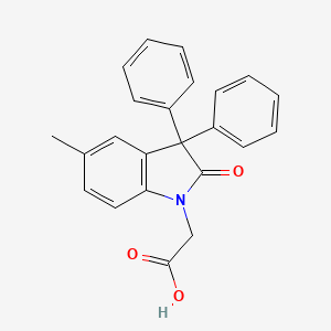 1H-Indole-1-acetic acid, 2,3-dihydro-3,3-diphenyl-5-methyl-2-oxo-