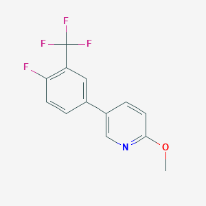 molecular formula C13H9F4NO B1445482 5-[4-Fluoro-3-(trifluoromethyl)phenyl]-2-methoxypyridine CAS No. 1375069-20-7