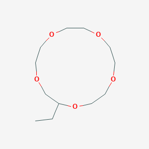 molecular formula C12H24O5 B14454850 2-Ethyl-1,4,7,10,13-pentaoxacyclopentadecane CAS No. 75507-15-2