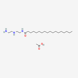 molecular formula C22H47N3O.C2H4O2<br>C24H51N3O3 B14454886 Octadecanamide, N-[2-[(2-aminoethyl)amino]ethyl]-, monoacetate CAS No. 72175-32-7