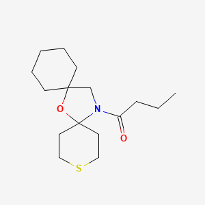 1-(7-Oxa-3-thia-15-azadispiro[5.1.5~8~.2~6~]pentadecan-15-yl)butan-1-one