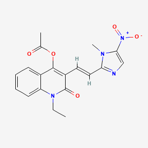 4-(Acetyloxy)-1-ethyl-3-(2-(1-methyl-5-nitro-1H-imidazol-2-yl)ethenyl)-2(1H)-quinolinone