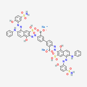 Disodium dihydrogen 4,4'-bis((5-((5-(aminosulphonyl)-2-hydroxyphenyl)azo)-1-hydroxy-6-(phenylamino)-3-sulphonato-2-naphthyl)azo)(1,1'-biphenyl)-3,3'-dicarboxylate