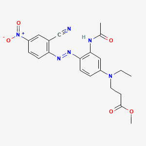 molecular formula C21H22N6O5 B14455246 beta-Alanine, N-[3-(acetylamino)-4-[(2-cyano-4-nitrophenyl)azo]phenyl]-N-ethyl-, methyl ester CAS No. 72595-17-6