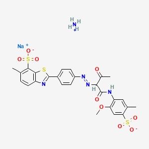 Ammonium sodium 2-(4-((1-(((2-methoxy-5-methyl-4-sulphonatophenyl)amino)carbonyl)-2-oxopropyl)azo)phenyl)-6-methylbenzothiazole-7-sulphonate