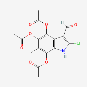 (4,5-diacetyloxy-2-chloro-3-formyl-6-methyl-1H-indol-7-yl) acetate