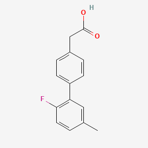 molecular formula C15H13FO2 B1445542 [4-(2-氟-5-甲基苯基)苯基]乙酸 CAS No. 1375068-96-4