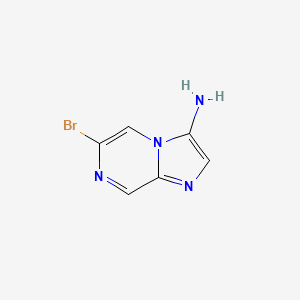 molecular formula C6H5BrN4 B1445545 6-溴咪唑并[1,2-a]哒嗪-3-胺 CAS No. 767342-46-1