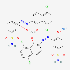 B14455526 Chromate(1-), bis(3-((5,8-dichloro-1-(hydroxy-kappaO)-2-naphthalenyl)azo-kappaN1)-4-(hydroxy-kappaO)benzenesulfonamidato(2-))-, sodium CAS No. 71550-00-0