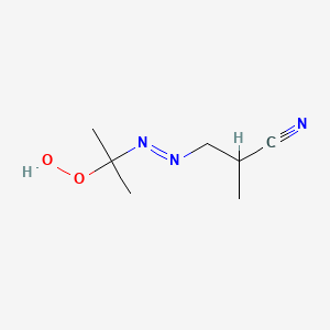 3-[(E)-(2-Hydroperoxypropan-2-yl)diazenyl]-2-methylpropanenitrile