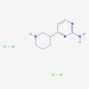 molecular formula C9H16Cl2N4 B1445561 4-(哌啶-3-基)嘧啶-2-胺二盐酸盐 CAS No. 1361116-73-5