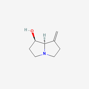 molecular formula C8H13NO B14455763 1H-Pyrrolizin-1-ol, hexahydro-7-methylene-, (1R-trans)- CAS No. 74164-84-4