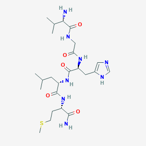 molecular formula C24H42N8O5S B14455807 Val-Gly-His-Leu-Met-NH2 CAS No. 76326-44-8