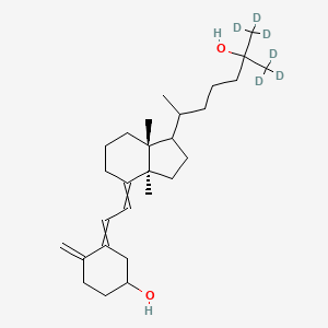 molecular formula C28H46O2 B14455814 26,26,26,27,27,27-Hexafluoro-25-hydroxyvitamin D3 