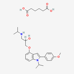 hexanedioic acid;1-[2-(4-methoxyphenyl)-1-propan-2-ylindol-4-yl]oxy-3-(propan-2-ylamino)propan-2-ol