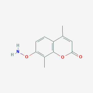 molecular formula C11H11NO3 B14455860 7-(Aminooxy)-4,8-dimethyl-2H-1-benzopyran-2-one CAS No. 69897-67-2